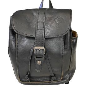 Patricia Nash Aberdeen Black Leather Small Backpack Bag